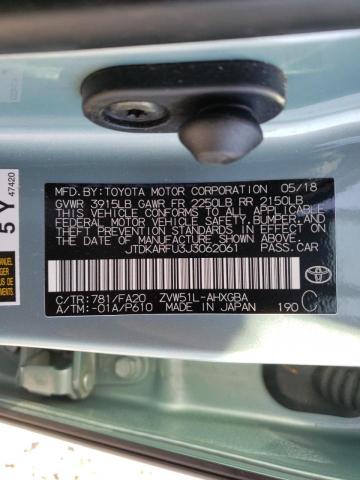 Photo 10 from auction – 2018 TOYOTA PRIUS with VIN JTDKARFU3J3062061