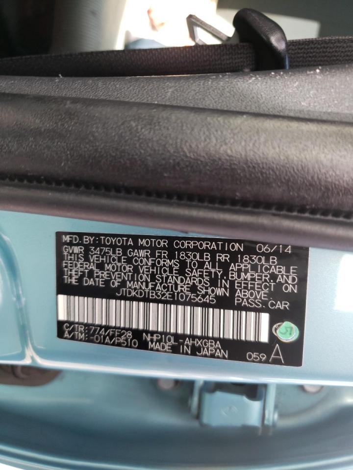 Photo 10 from auction – 2014 TOYOTA PRIUS C with VIN JTDKDTB32E1075645
