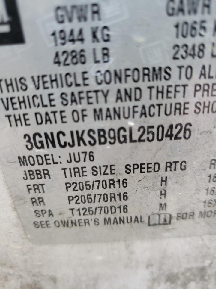Photo 10 from auction – 2016 CHEVROLET TRAX LS with VIN 3GNCJKSB9GL250426