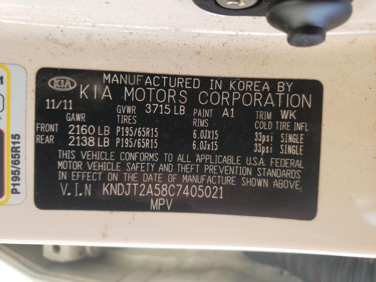 Photo 10 from auction – 2012 KIA SOUL with VIN KNDJT2A58C7405021