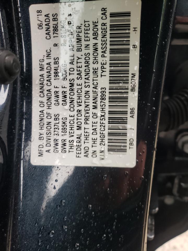 Photo 10 from auction – 2018 HONDA CIVIC LX with VIN 2HGFC2F5XJH578993