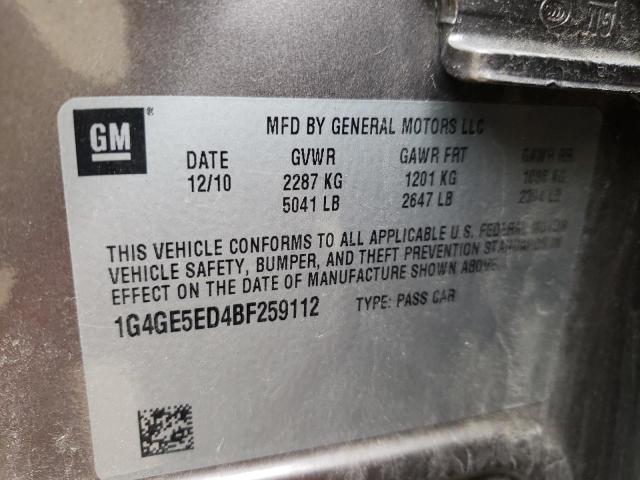 Photo 10 from auction – 2011 BUICK LACROSSE C with VIN 1G4GE5ED4BF259112