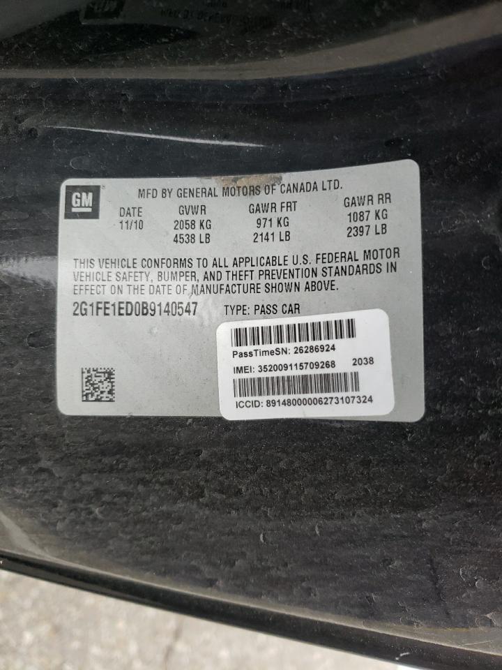 Photo 10 from auction – 2011 CHEVROLET CAMARO LS with VIN 2G1FE1ED0B9140547