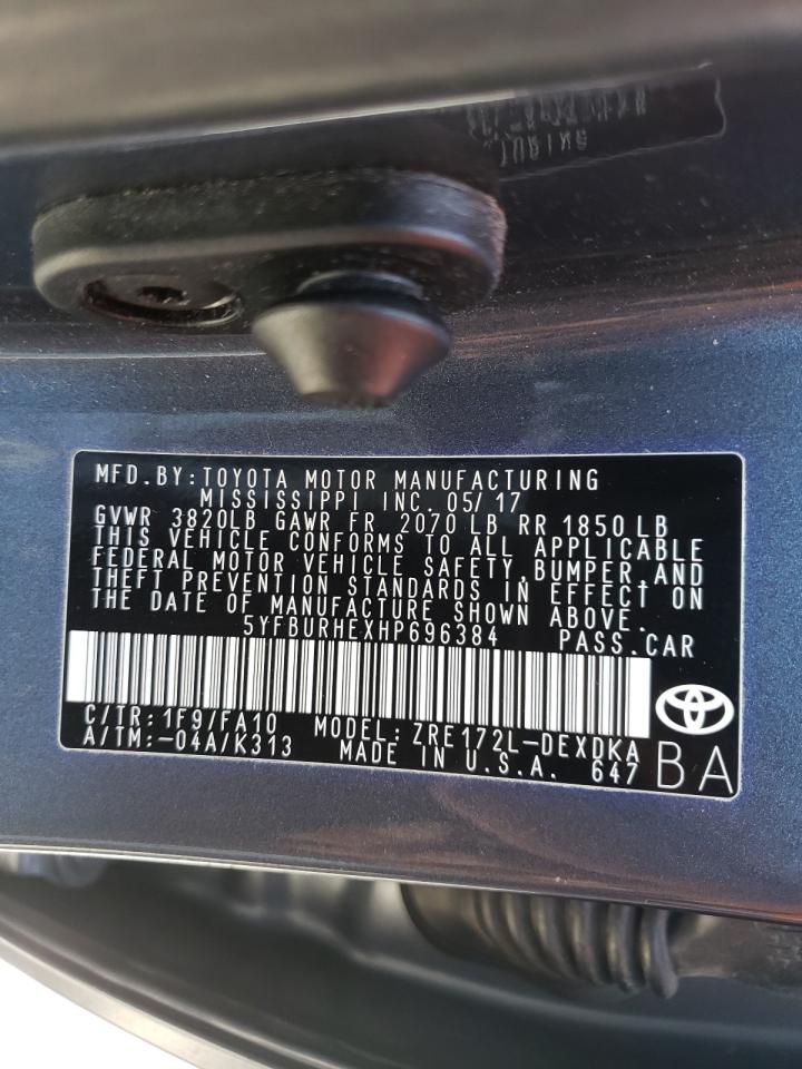 Photo 10 from auction – 2017 TOYOTA COROLLA L with VIN 5YFBURHEXHP696384