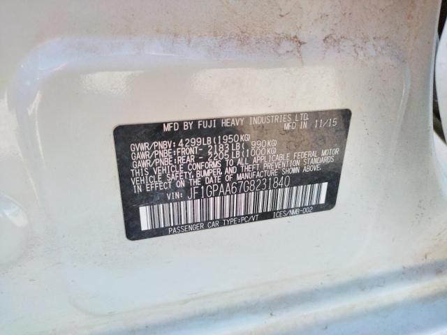 Photo 10 from auction – 2016 SUBARU IMPREZA with VIN JF1GPAA67G8231840
