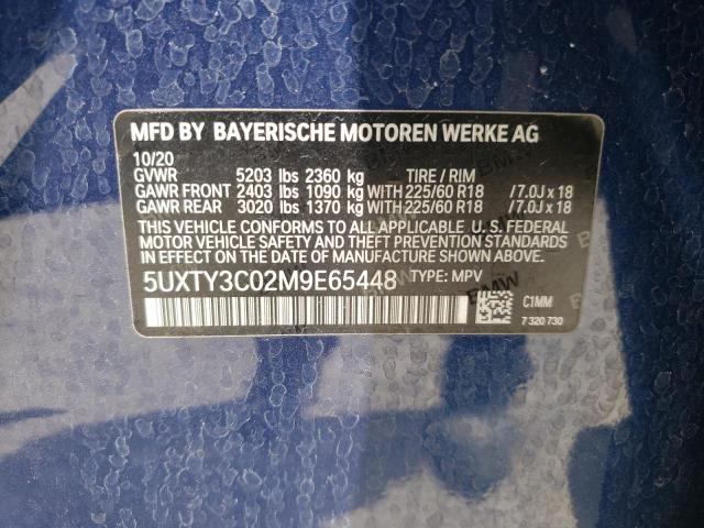 Photo 10 from auction – 2021 BMW X3 SDRIVE3 with VIN 5UXTY3C02M9E65448