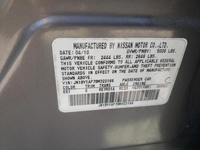 Photo 10 from auction – 2011 INFINITI M37 with VIN JN1BY1AP7BM322166