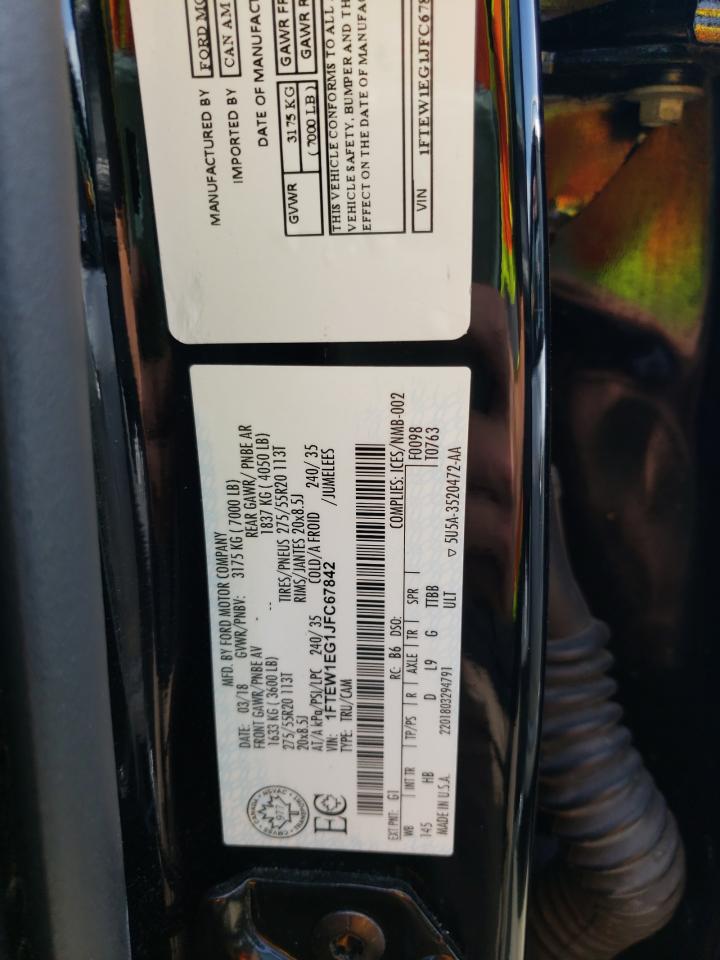 Photo 10 from auction – 2018 FORD F150 SUPER with VIN 1FTEW1EG1JFC67842