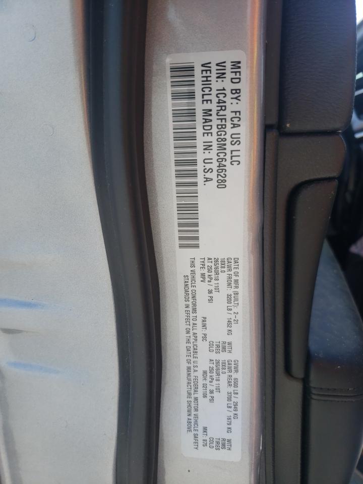Photo 10 from auction – 2021 JEEP GRAND CHER with VIN 1C4RJFBG8MC646280