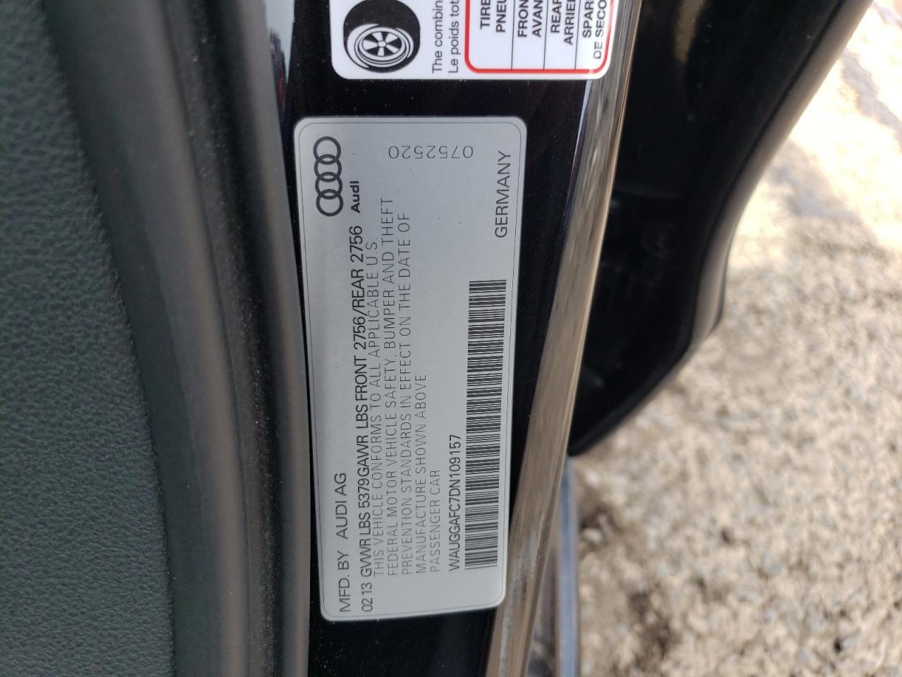 Photo 10 from auction – 2013 AUDI A6 PREMIUM with VIN WAUGGAFC7DN109157