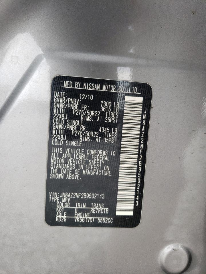 Photo 10 from auction – 2011 INFINITI QX56 with VIN JN8AZ2NF2B9502143