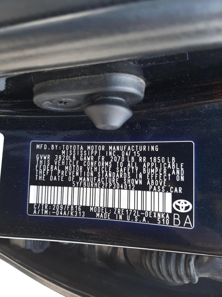 Photo 10 from auction – 2015 TOYOTA COROLLA L with VIN 5YFBURHE2FP304012
