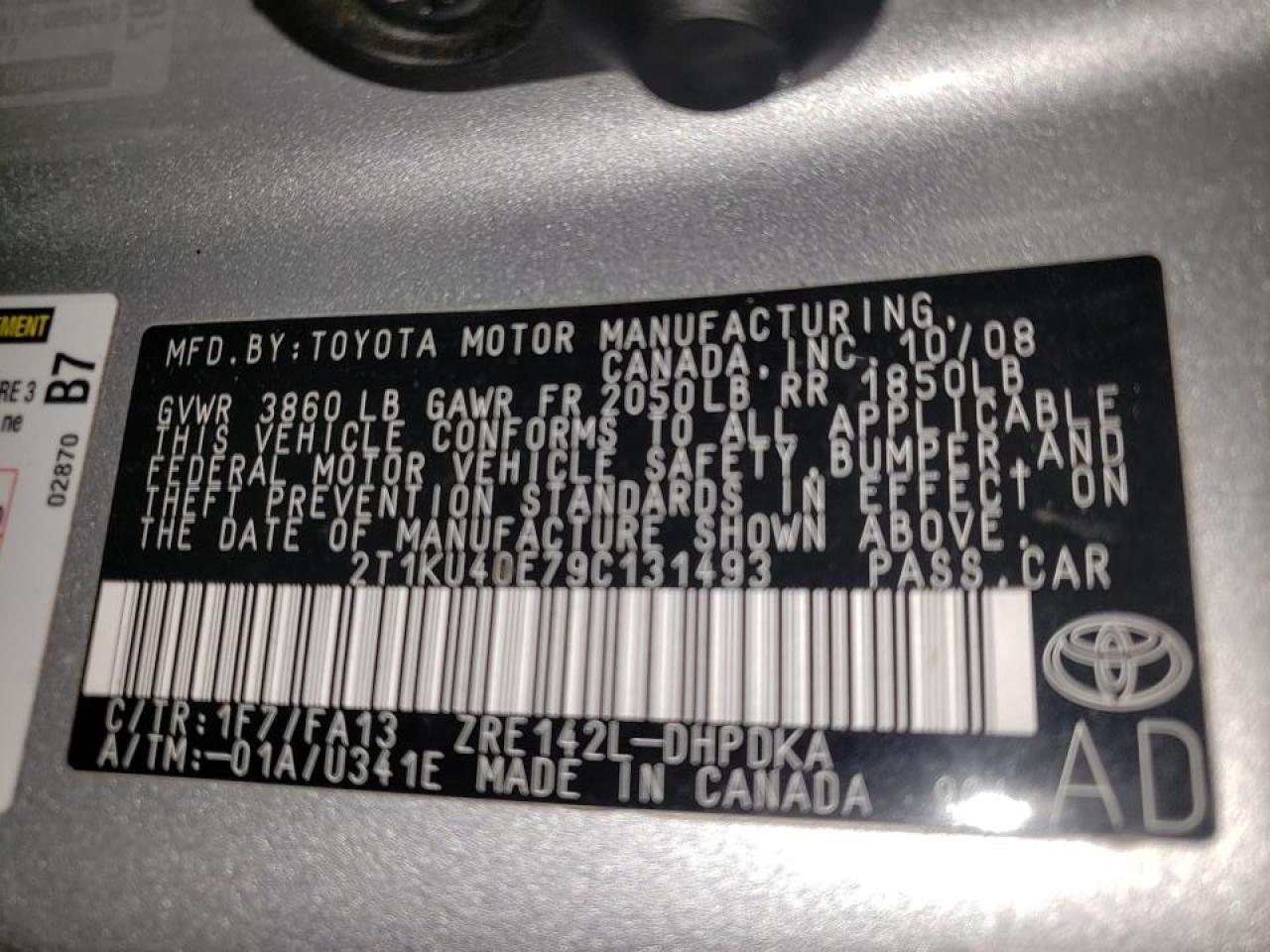 Photo 10 from auction – 2009 TOYOTA MATRIX with VIN 2T1KU40E79C131493