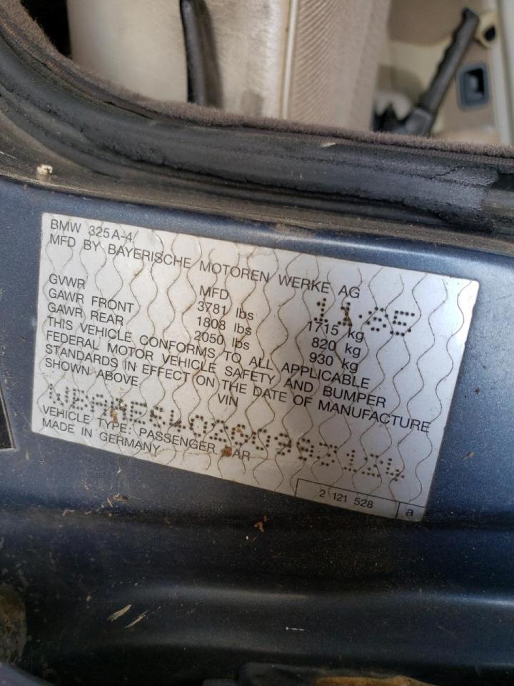 Photo 10 from auction – 1986 BMW 325 E AUTO with VIN WBAAE6402G0993124
