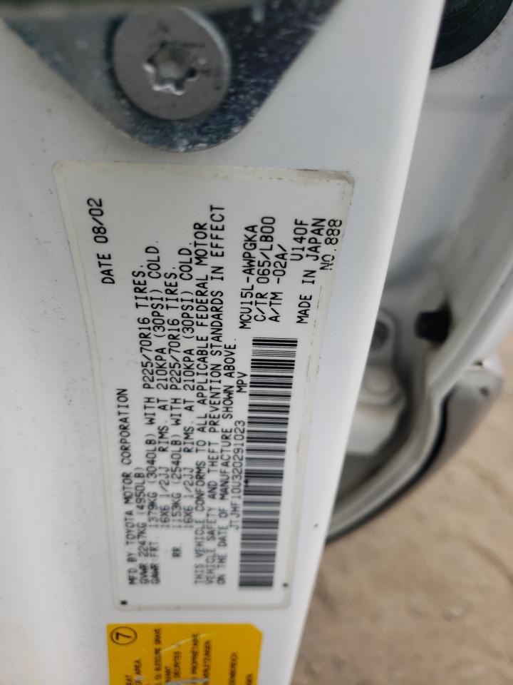 Photo 10 from auction – 2002 LEXUS RX 300 with VIN JTJHF10U320291023
