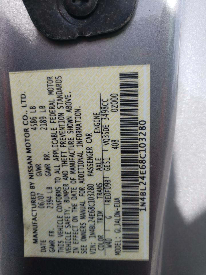 Photo 10 from auction – 2008 NISSAN ALTIMA 3.5 with VIN 1N4BL24E68C103280