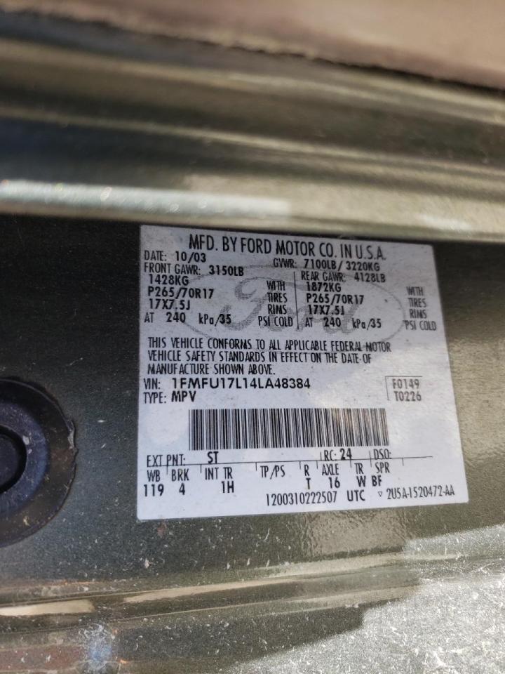 Photo 10 from auction – 2004 FORD EXPEDITION with VIN 1FMFU17L14LA48384
