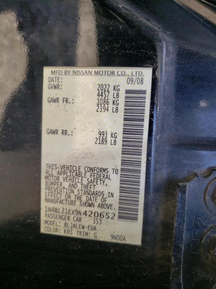 Photo 10 from auction – 2009 NISSAN ALTIMA 3.5 with VIN 1N4BL21EX9N420652