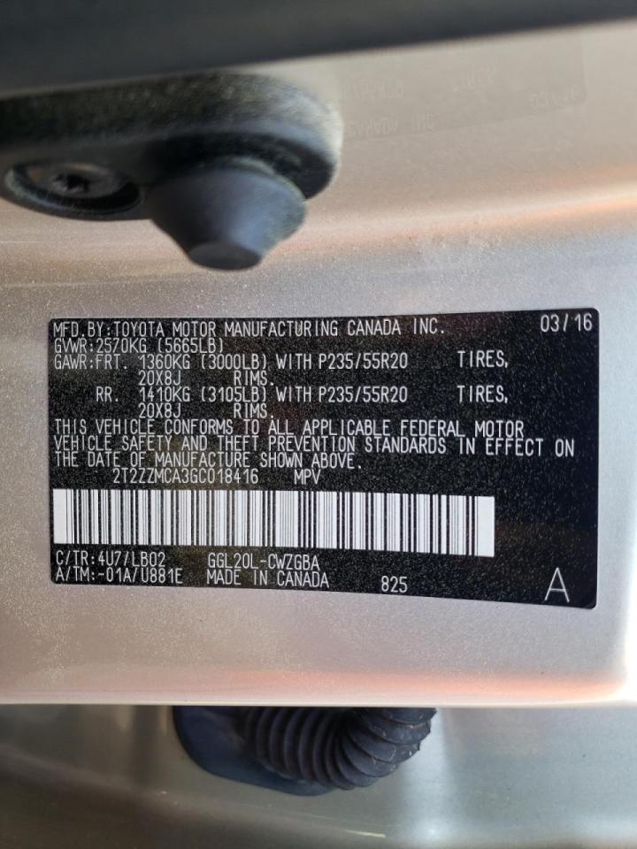 Photo 10 from auction – 2016 LEXUS RX 350 with VIN 2T2ZZMCA3GC018416