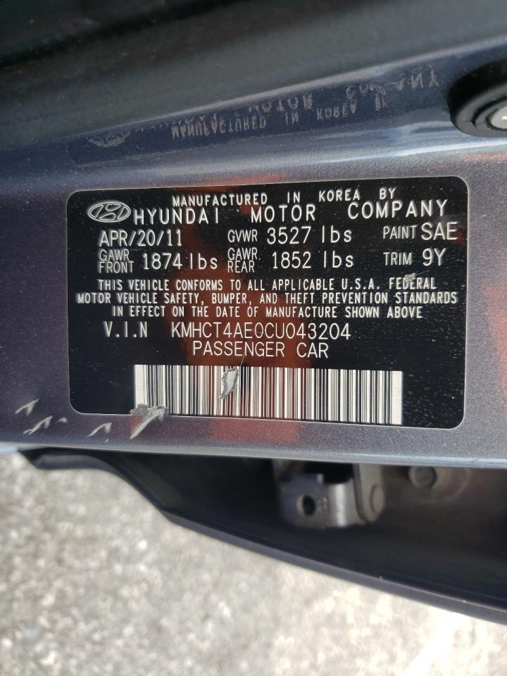Photo 10 from auction – 2012 HYUNDAI ACCENT GLS with VIN KMHCT4AE0CU043204
