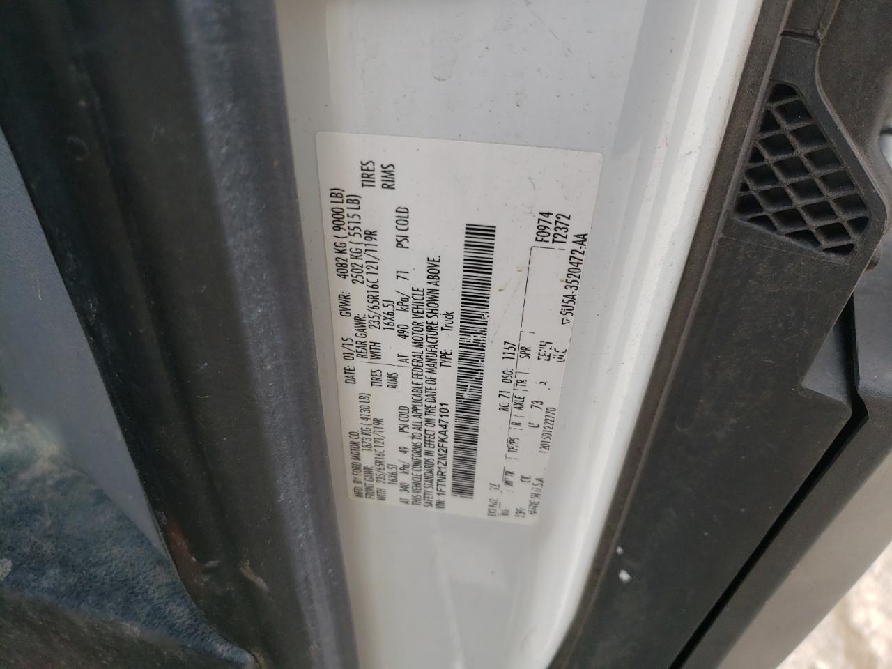 Photo 10 from auction – 2015 FORD TRANSIT T- with VIN 1FTNR1ZM2FKA47101