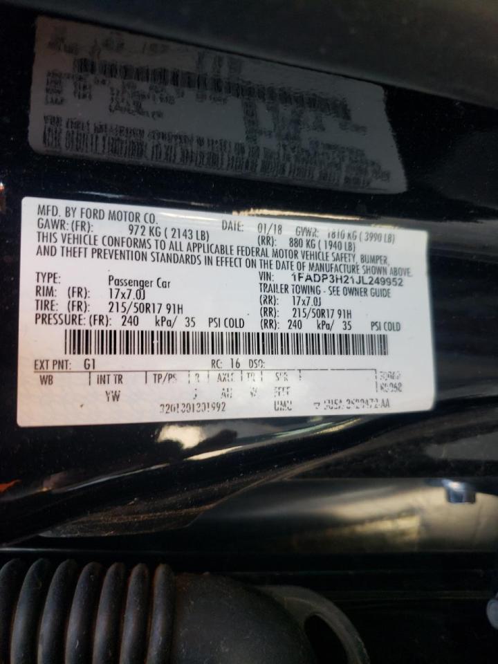 Photo 10 from auction – 2018 FORD FOCUS SEL with VIN 1FADP3H21JL249952