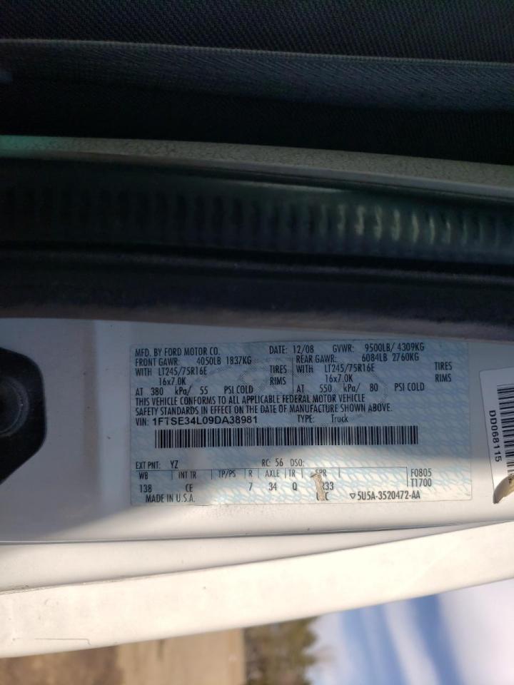 Photo 10 from auction – 2009 FORD ECONOLINE with VIN 1FTSE34L09DA38981