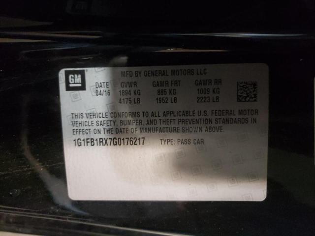 Photo 10 from auction – 2016 CHEVROLET CAMARO LT with VIN 1G1FB1RX7G0176217