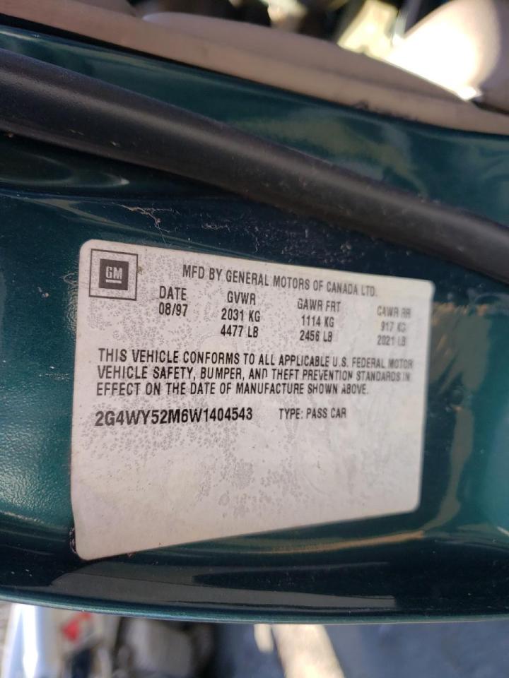 Photo 10 from auction – 1998 BUICK CENTURY LI with VIN 2G4WY52M6W1404543
