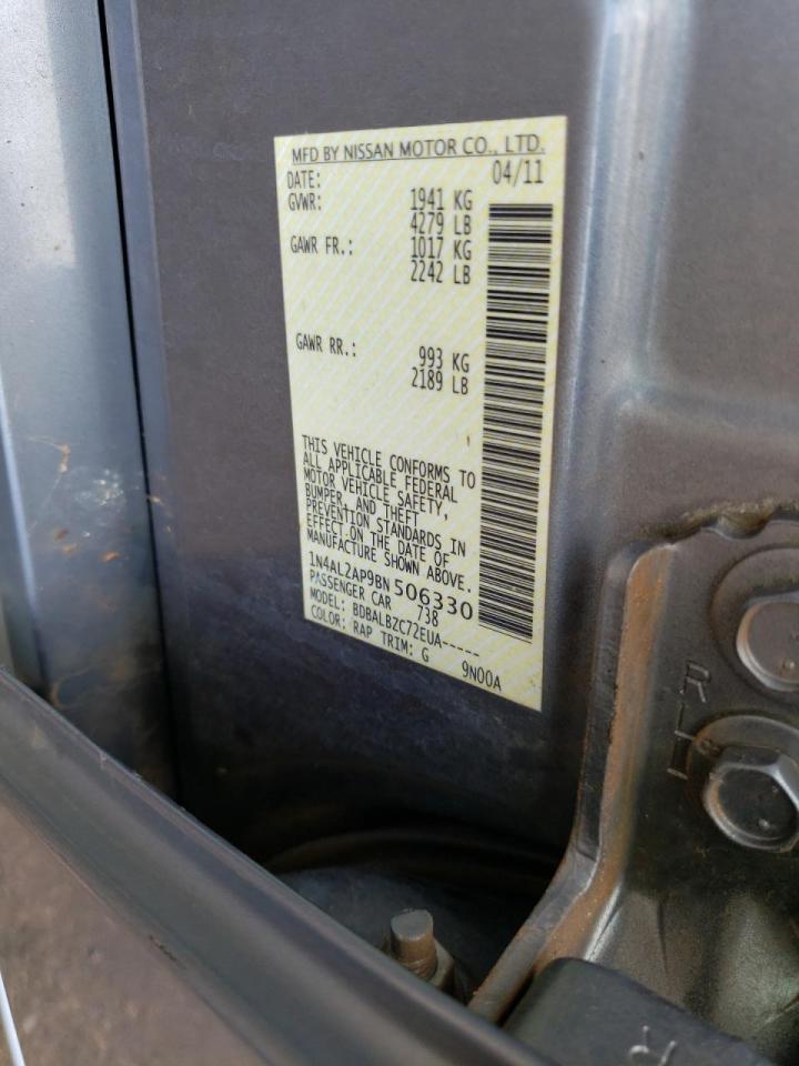 Photo 10 from auction – 2011 NISSAN ALTIMA BAS with VIN 1N4AL2AP9BN506330