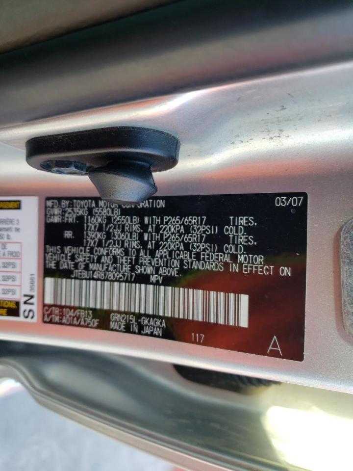 Photo 10 from auction – 2007 TOYOTA 4RUNNER SR with VIN JTEBU14R878095717