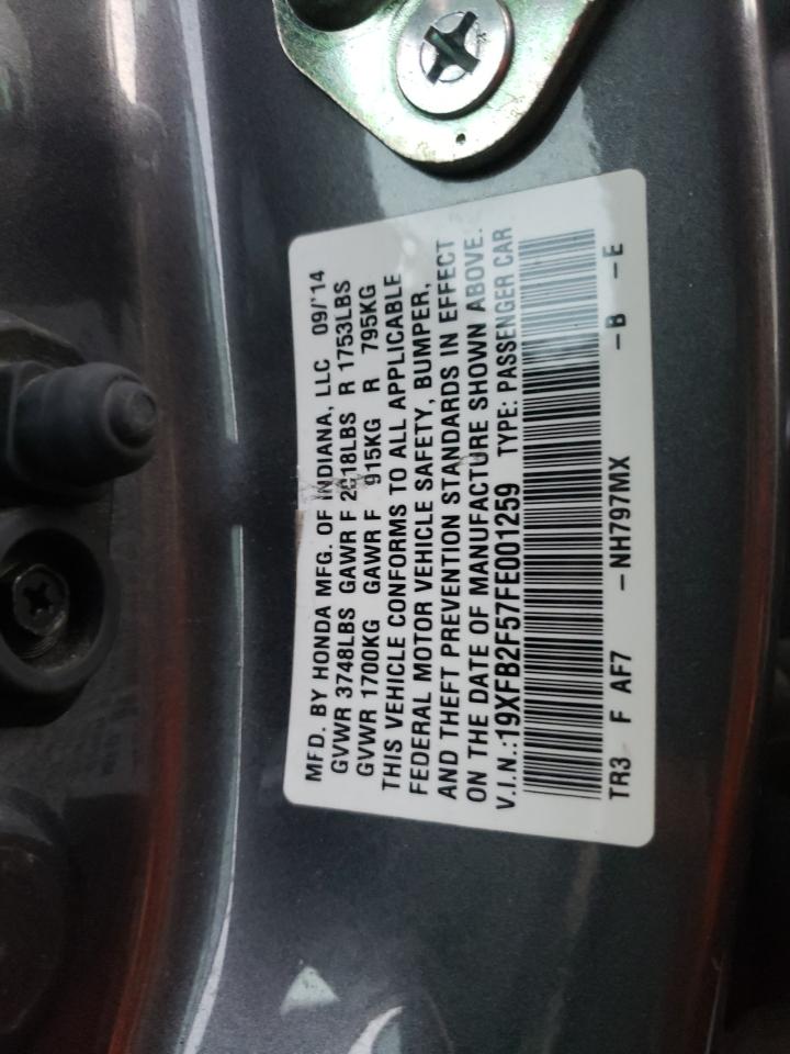 Photo 10 from auction – 2015 HONDA CIVIC LX with VIN 19XFB2F57FE001259