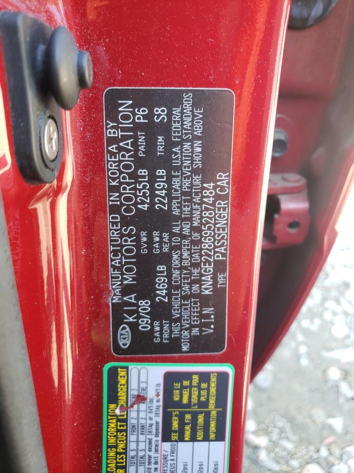 Photo 10 from auction – 2009 KIA OPTIMA LX with VIN KNAGE228695287484