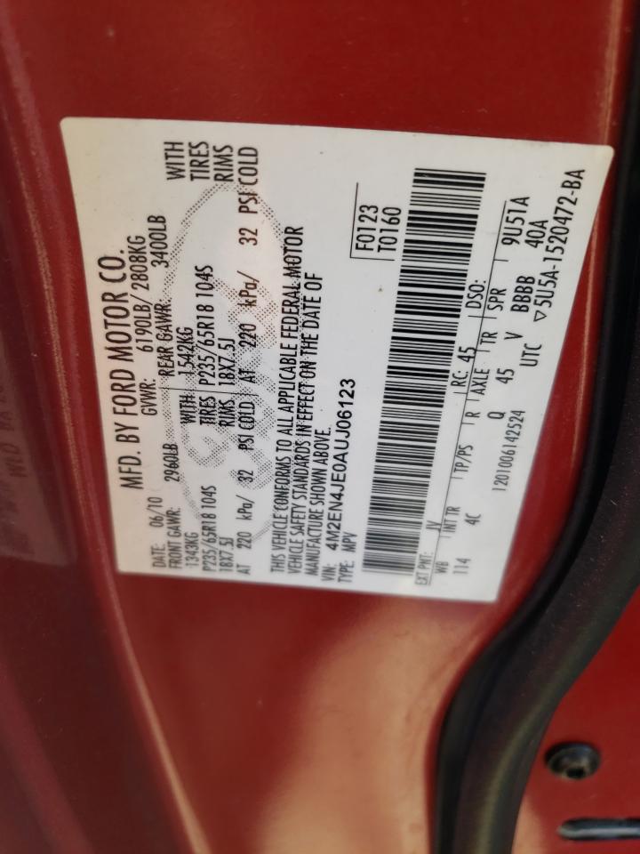 Photo 10 from auction – 2010 MERCURY MOUNTAINEE with VIN 4M2EN4JE0AUJ06123
