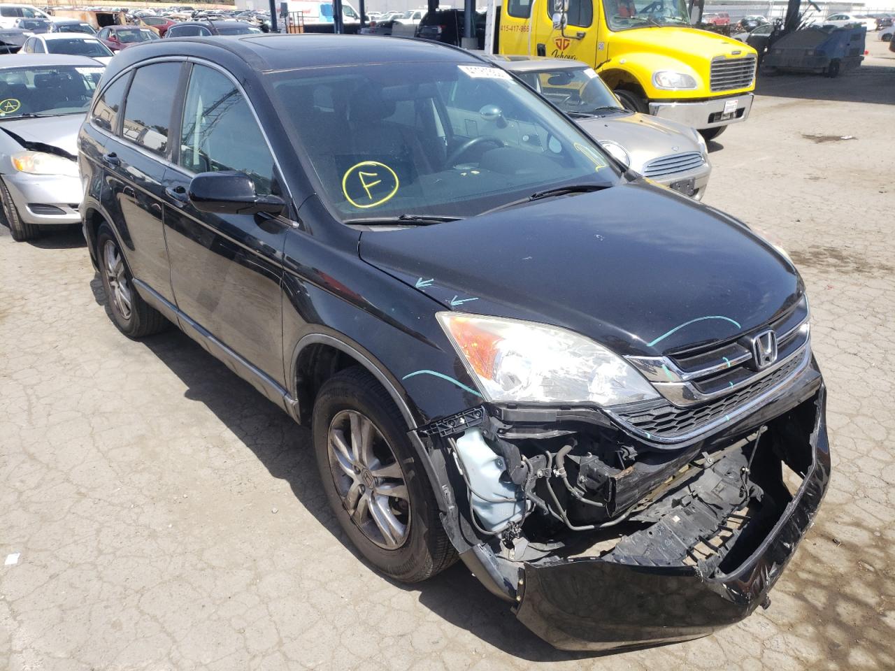 HONDA CR-V EXL 2011 with VIN 5J6RE3H73BL032349 - Photo from auction