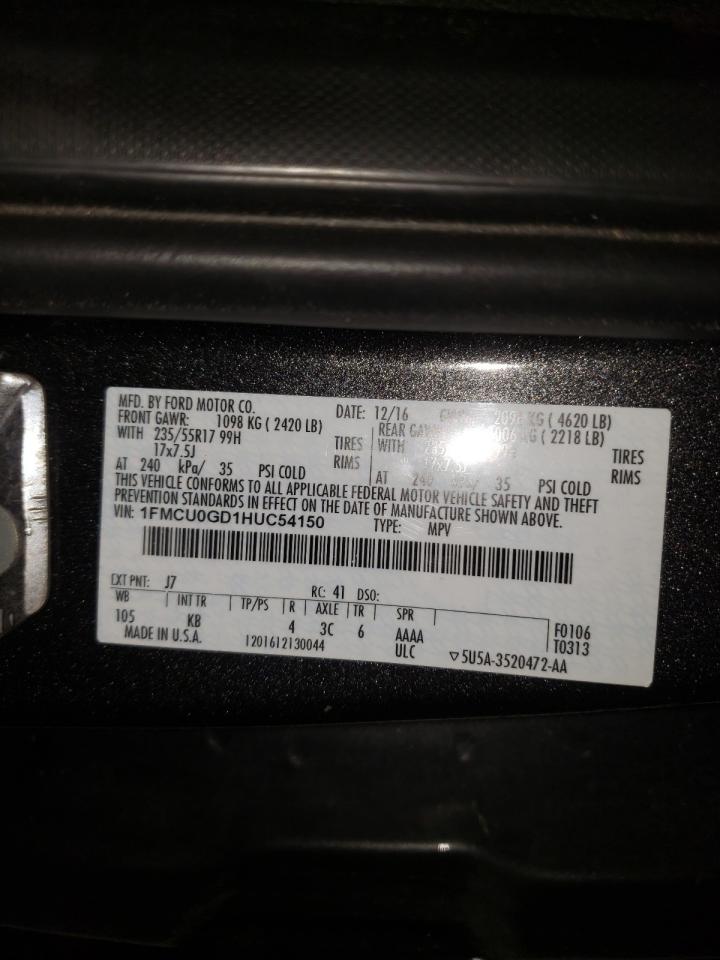 Photo 10 from auction – 2017 FORD ESCAPE SE with VIN 1FMCU0GD1HUC54150