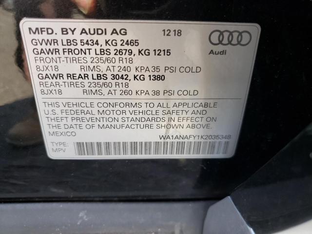 Photo 10 from auction – 2019 AUDI Q5 PREMIUM with VIN WA1ANAFY1K2035348
