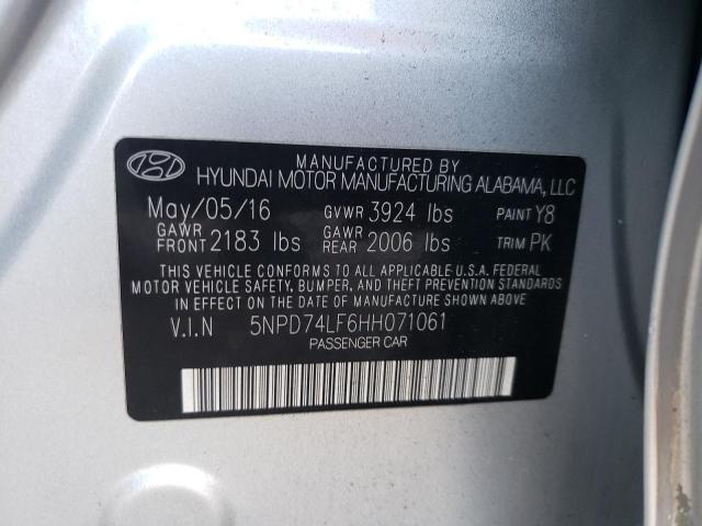 Photo 10 from auction – 2017 HYUNDAI ELANTRA SE with VIN 5NPD74LF6HH071061