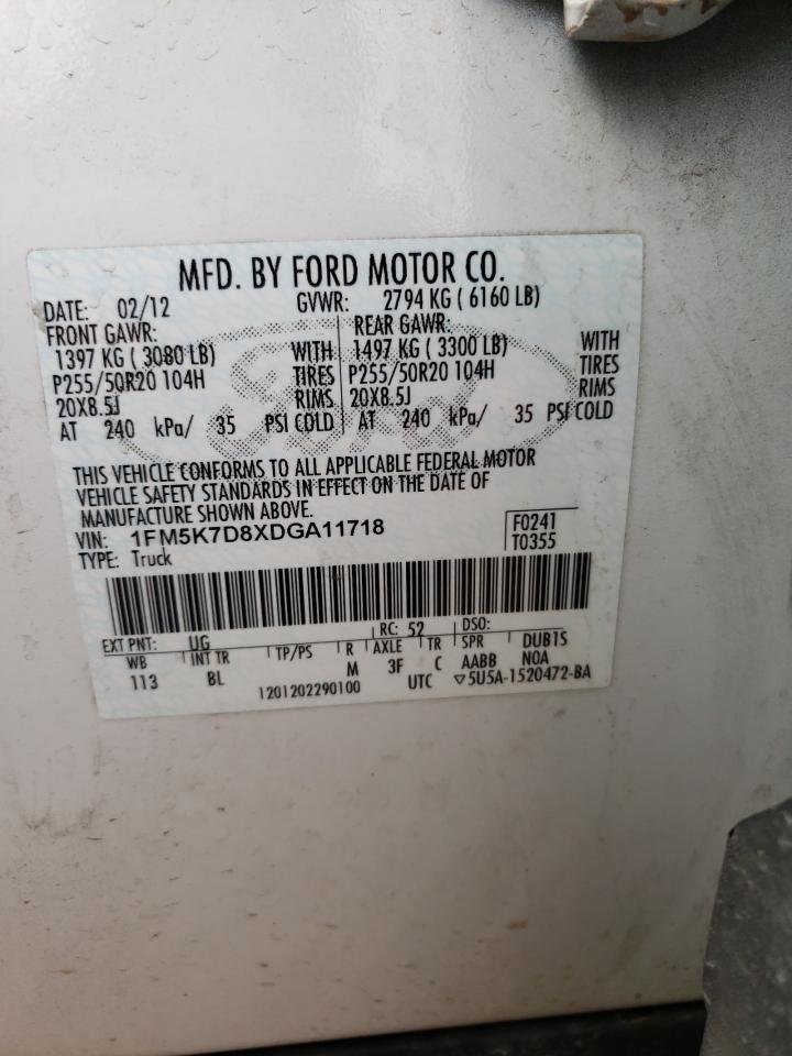 Photo 10 from auction – 2013 FORD EXPLORER X with VIN 1FM5K7D8XDGA11718