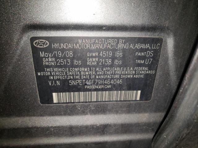 Photo 10 from auction – 2009 HYUNDAI SONATA GLS with VIN 5NPET46F79H464046