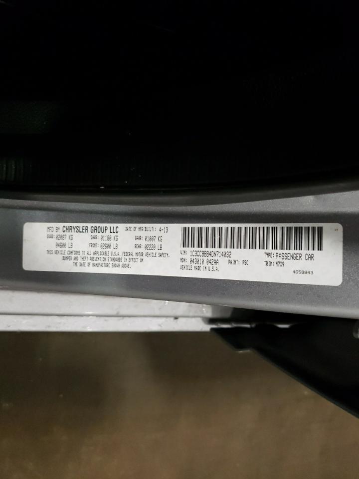 Photo 10 from auction – 2013 CHRYSLER 200 TOURIN with VIN 1C3CCBBB4DN714032