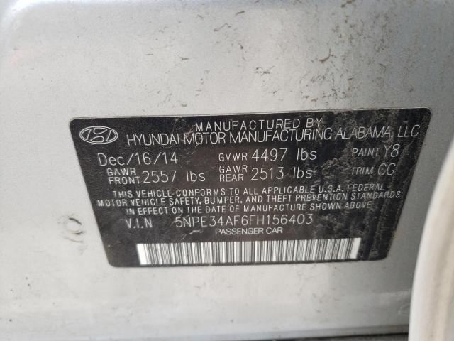 Photo 10 from auction – 2015 HYUNDAI SONATA SPO with VIN 5NPE34AF6FH156403