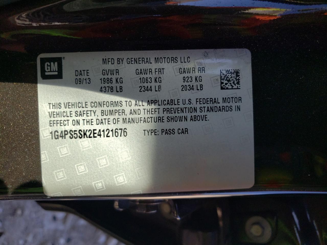 Photo 10 from auction – 2014 BUICK VERANO with VIN 1G4PS5SK2E4121676