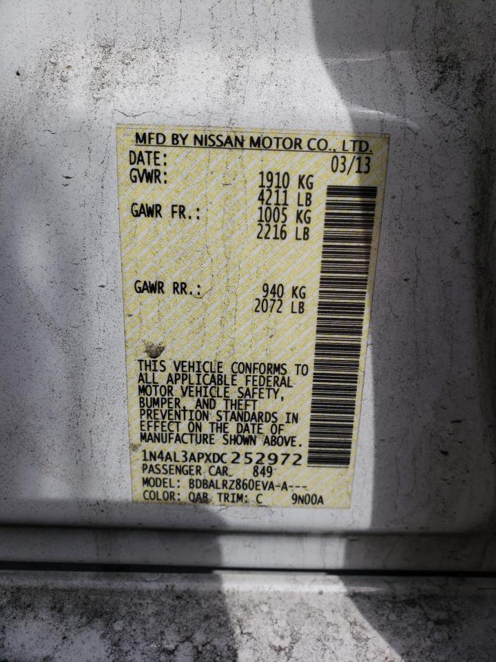 Photo 10 from auction – 2013 NISSAN ALTIMA 2.5 with VIN 1N4AL3APXDC252972