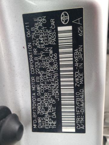 Photo 10 from auction – 2011 TOYOTA PRIUS with VIN JTDKN3DU7B1380766