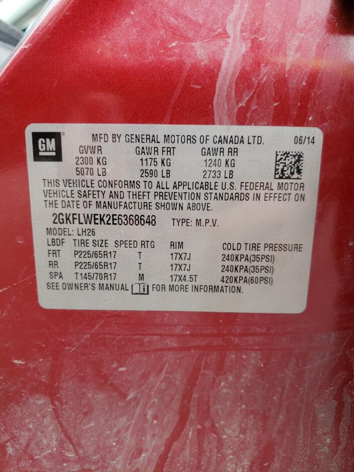 Photo 10 from auction – 2014 GMC TERRAIN SL with VIN 2GKFLWEK2E6368648