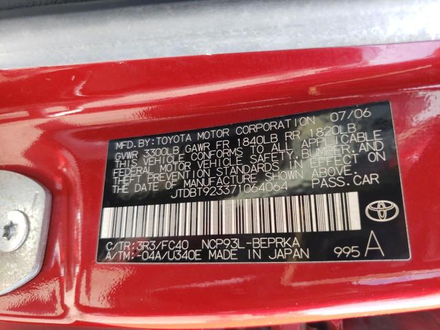 Photo 10 from auction – 2007 TOYOTA YARIS with VIN JTDBT923371064064