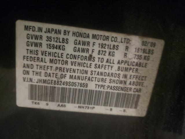 Photo 10 from auction – 2009 HONDA FIT with VIN JHMGE88249S057659
