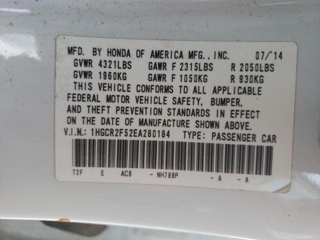 Photo 10 from auction – 2014 HONDA ACCORD SPO with VIN 1HGCR2F52EA280184