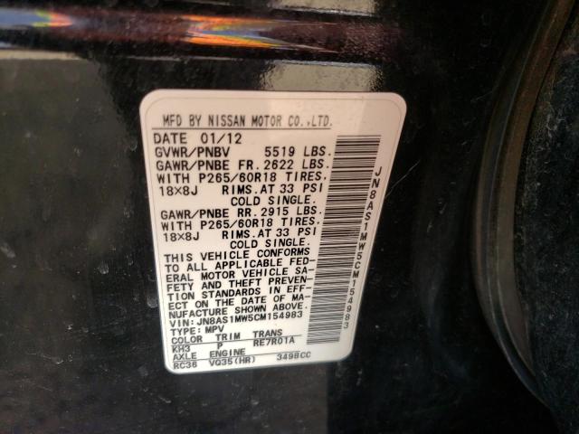 Photo 10 from auction – 2012 INFINITI FX35 with VIN JN8AS1MW5CM154983